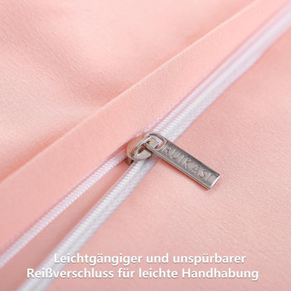 Bettwäsche 200x220 Set Pfirsch Rosa | 3-teilig Mikrofaser Weich