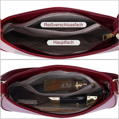 Kleine Damen Handtasche PU Leder Schultertasche Y2K Design Rot