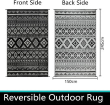 Outdoorteppich Schwarz 150x245cm Balkon Terrasse Garten