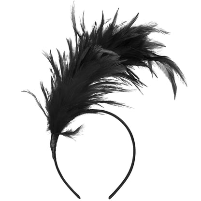Vintage Feder Stirnband Schwarz 20er Jahre Haarschmuck
