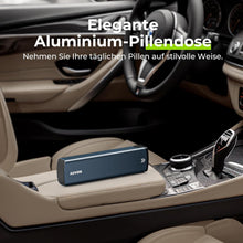 AUVON Tablettenbox 7 Tage Aluminium Schiebedesign Pillendose