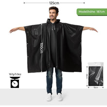 Regenponcho Damen Herren Wasserdicht 2er Set mit Rucksackabdeckung