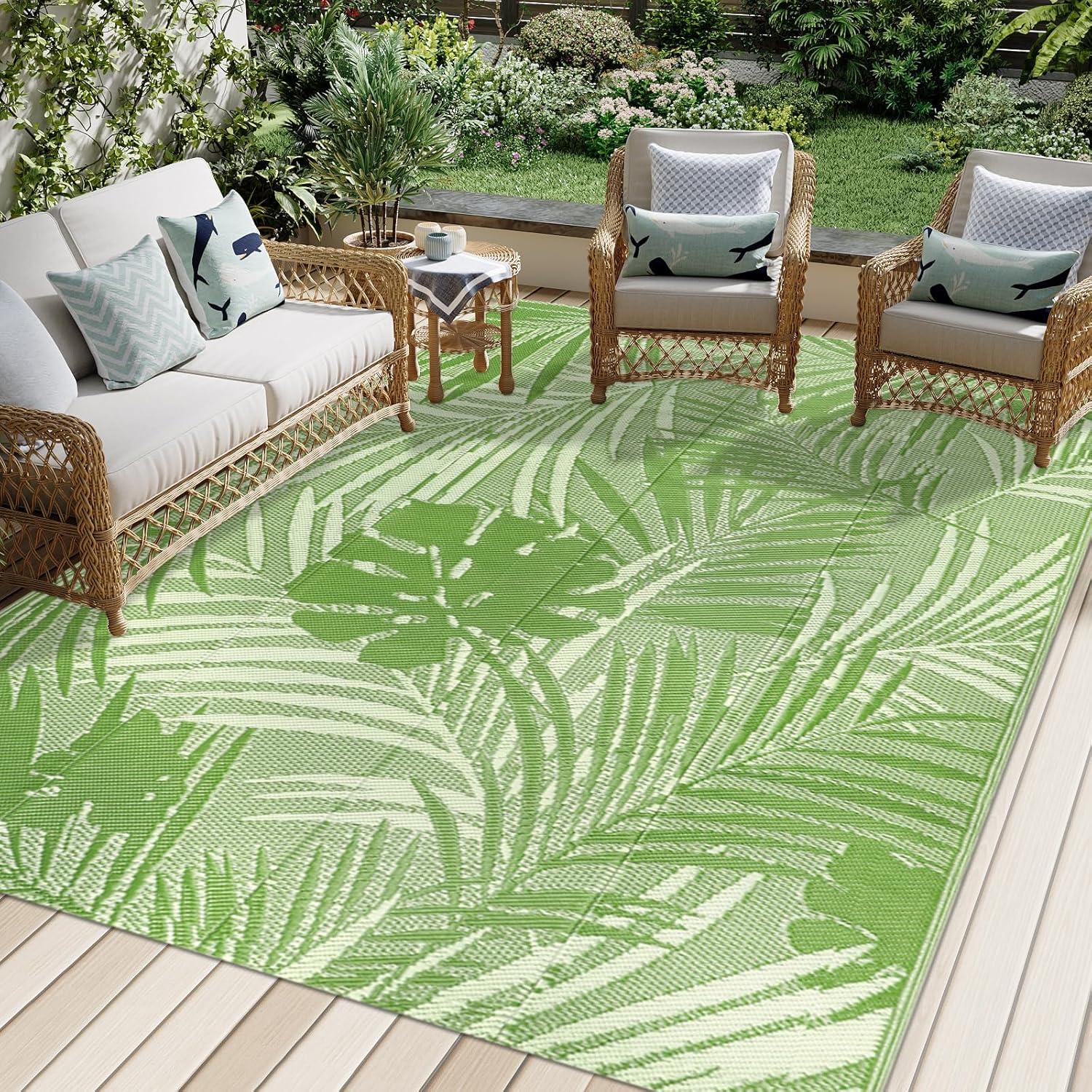Outdoor Teppich Wetterfest Kunststoff Gartenteppich Balkon Camping