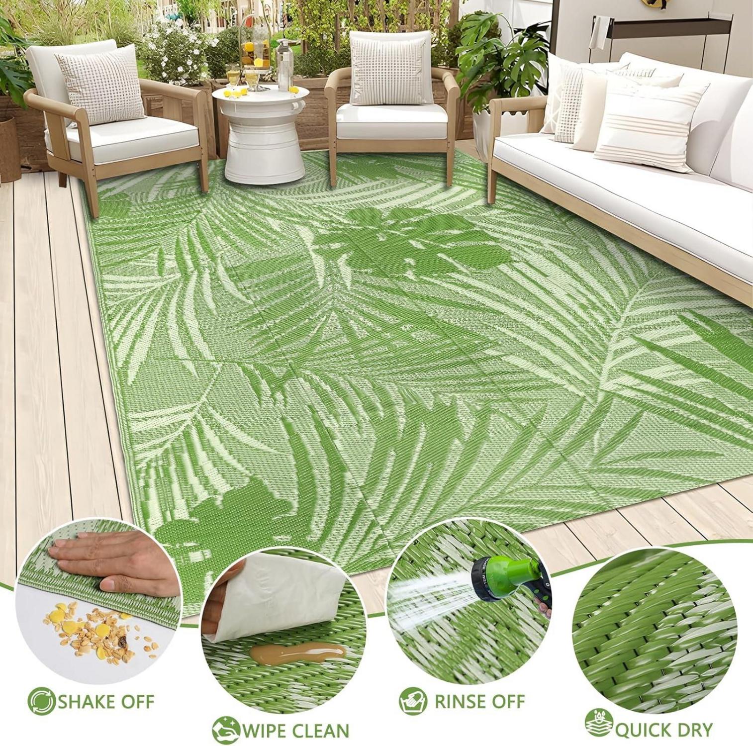 Outdoor Teppich Wetterfest Terrasse Kunststoff 150x245 cm