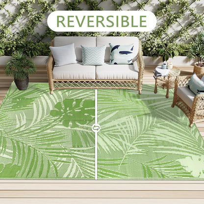 Outdoor Teppich Wetterfest Kunststoff Terrasse Garten 150x245 cm Grasgrün