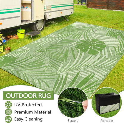 Outdoor Teppich Wetterfest Kunststoff Grün 150x245cm für Terrasse Garten