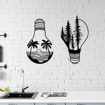Metall Wald Wandkunst Set - Natur Deko für Innen & Außen