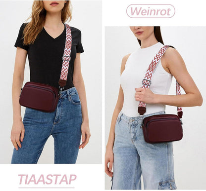 Damen Handy Umhängetasche Echtes Leder Crossbody Bag Breiter