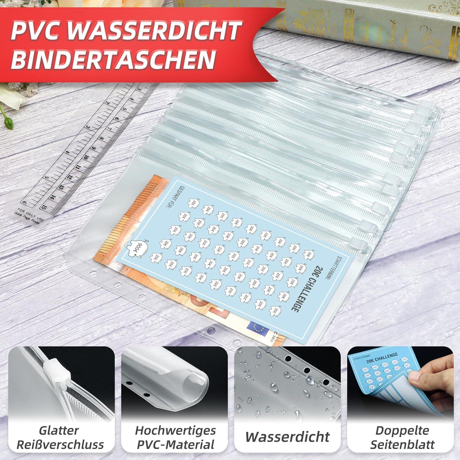 Budget Planner Deutsch Startset mit 8 Sparchallenges - Haushaltsbuch A6 Leder