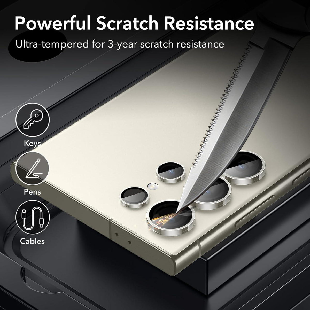 Samsung Galaxy S24 Ultra Kameraschutz: Gehärtetes Glas, 2er Set