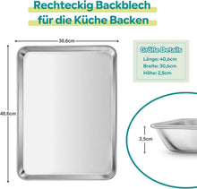 Edelstahl Backblech Rechteckig 40,6x30,6x2,5cm