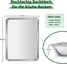 Homikit Edelstahl Backblech 30,5x24,7x2,5cm