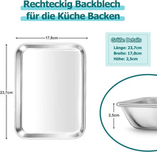Homikit Klein Backblech aus Edelstahl 23,7x17,8x2,5cm