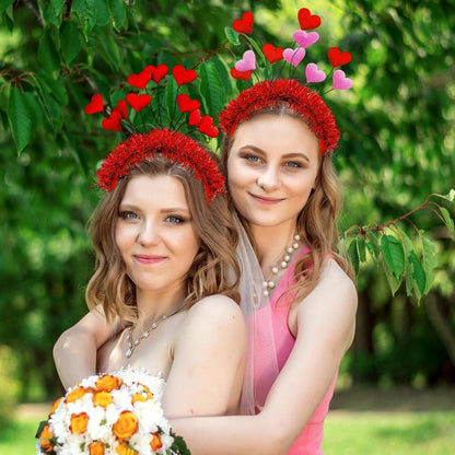 Valentinstag Rote Herz Kopf Boppers 2er Set Pailletten Stirnbänder