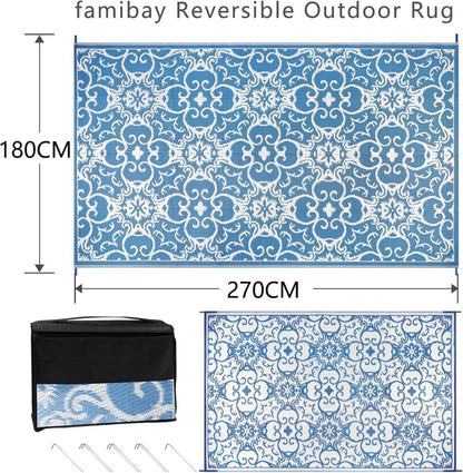 Famibay Outdoor Teppich Wetterfest Terrasse Garten Balkon