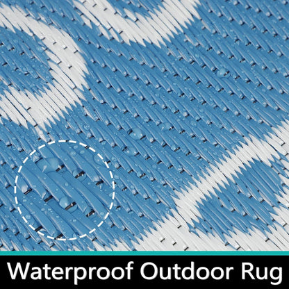 Outdoor Teppich Kunststoff 180x270 cm Wetterfest Garten Terrasse