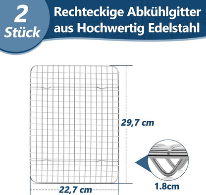 Homikit Kuchengitter 2er Set Edelstahl Auskühlgitter