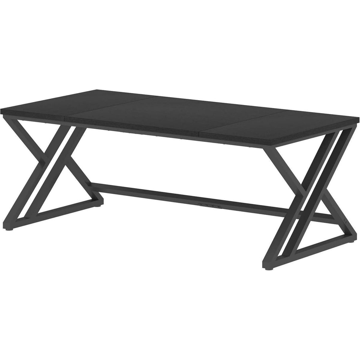 Schreibtisch 180x80 cm Holz Metall Eiche Optik Modern