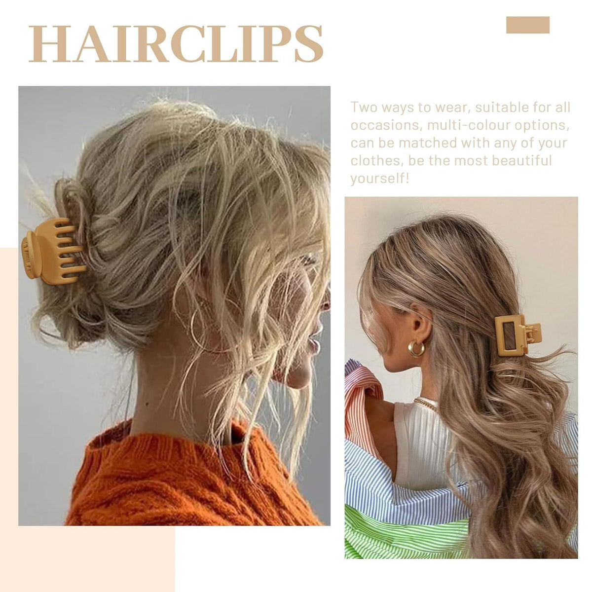 8er Set Haarklammern Klein 4cm Matte Haarspangen Rutschfest