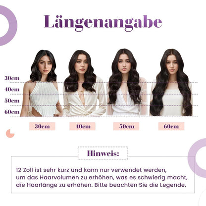 Clip-in Echthaar Extensions Aschiges Hellbraun 55cm
