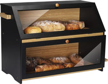 Brotkasten 2 Etagen Bambus Brotschneidebrett Lebensmittelecht