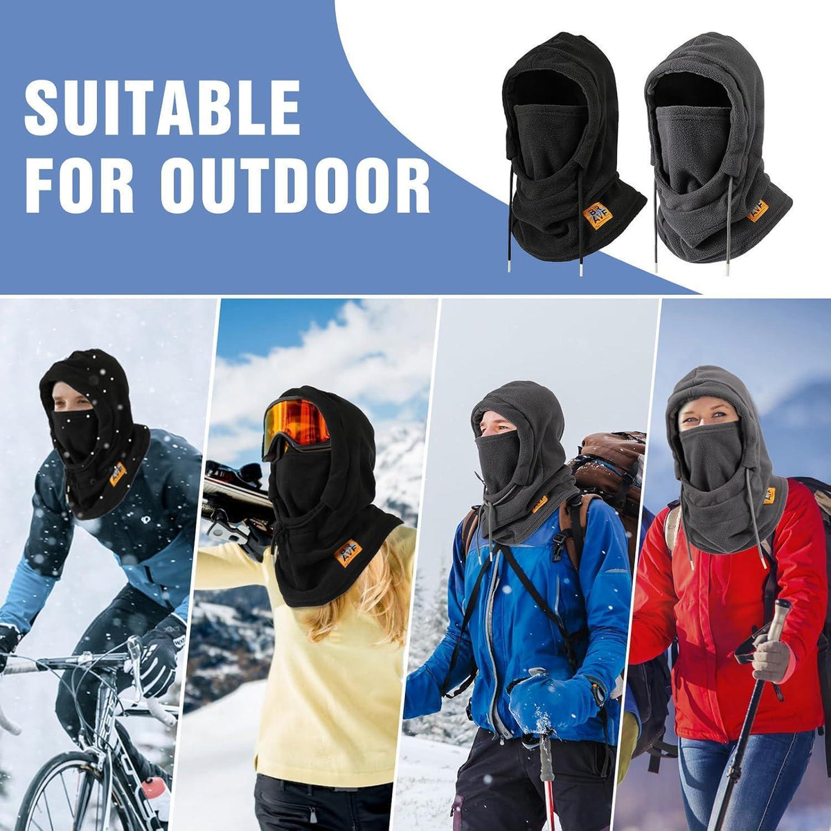 Thermo Fleece Sturmhaube Winter – Winddichte Skimaske für Herren & Damen