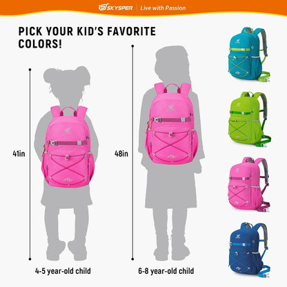 Kinderrucksack 15L Wanderrucksack mit Brustgurt Rosa