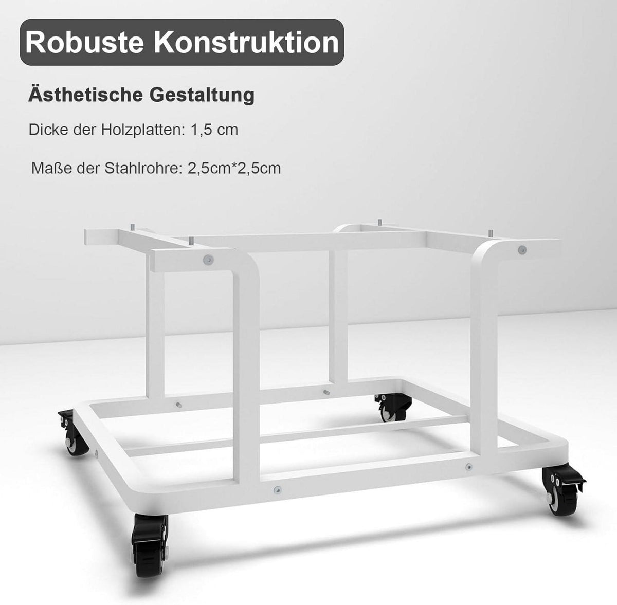 Druckertisch Druckerständer mit Rollen Holz Metall