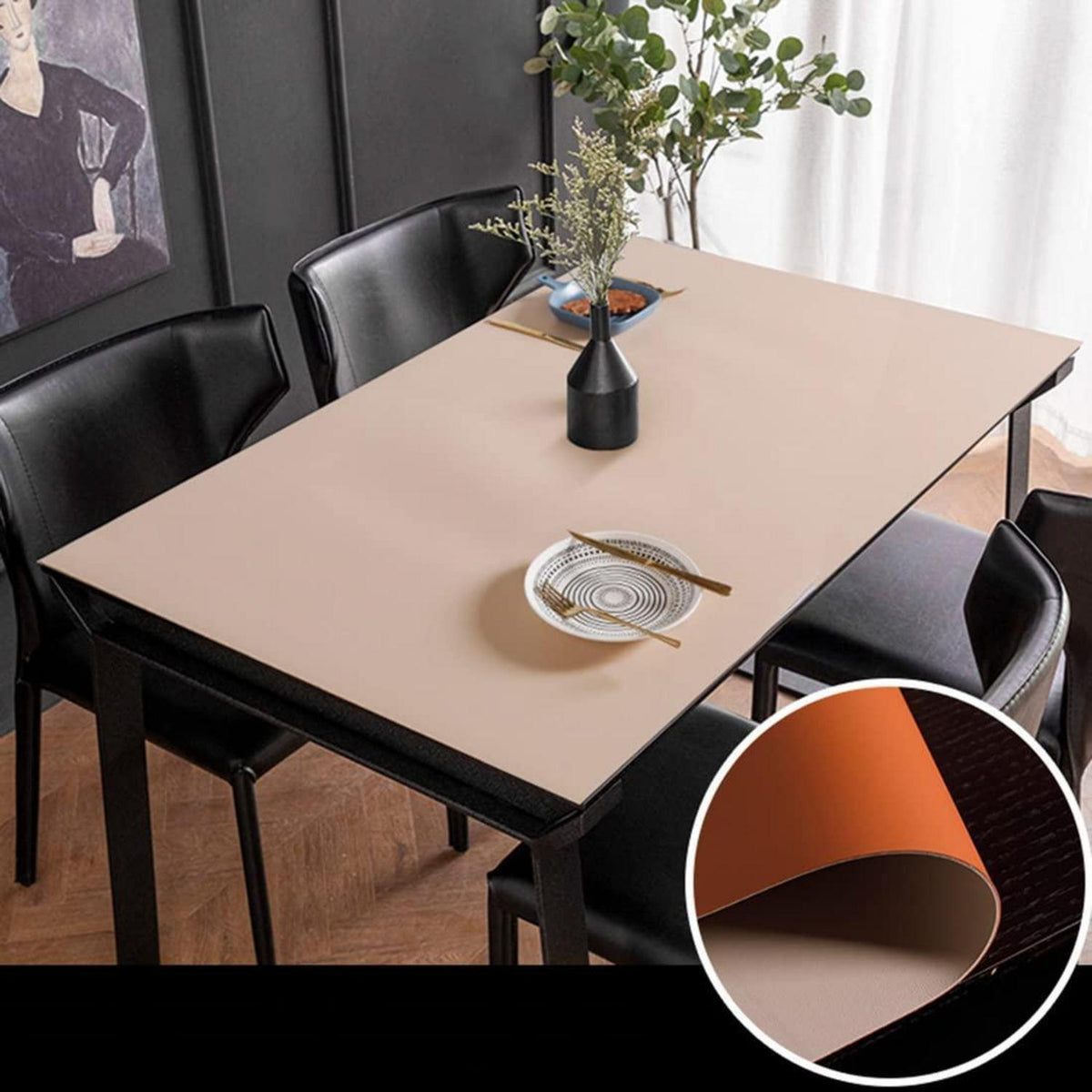PU Tischdecke Wasserdicht Apricot+Orange 80x200cm
