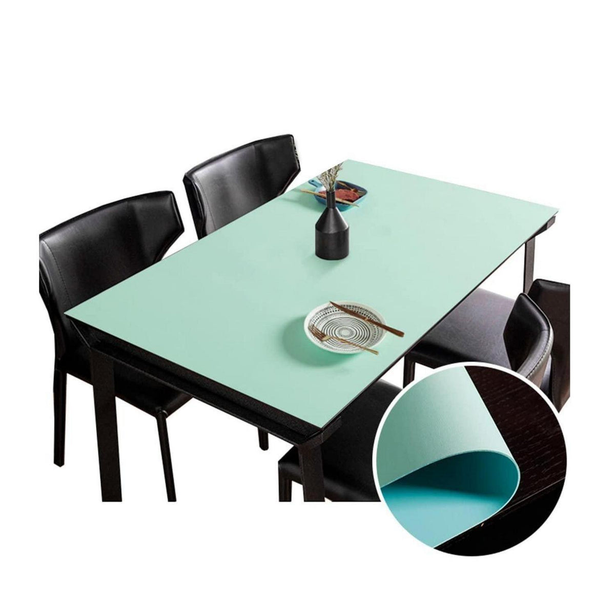 PU Tischdecke wasserdicht 80x200cm Grün+Blau