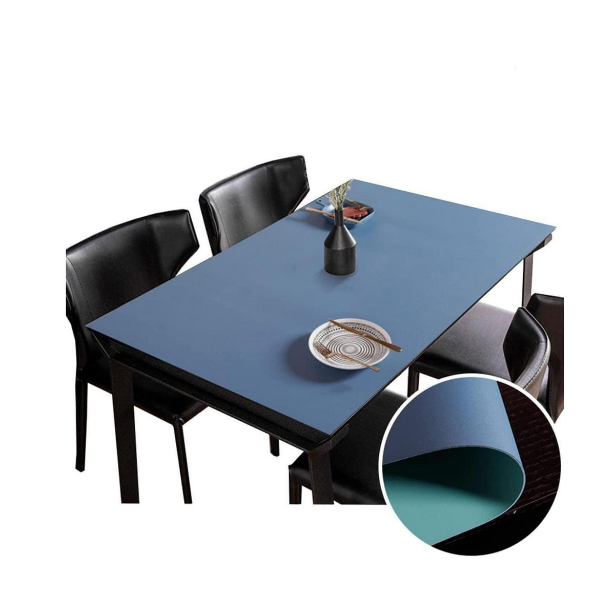 PU Tischdecke Wasserdicht Dark Blau+Grün 80x180cm