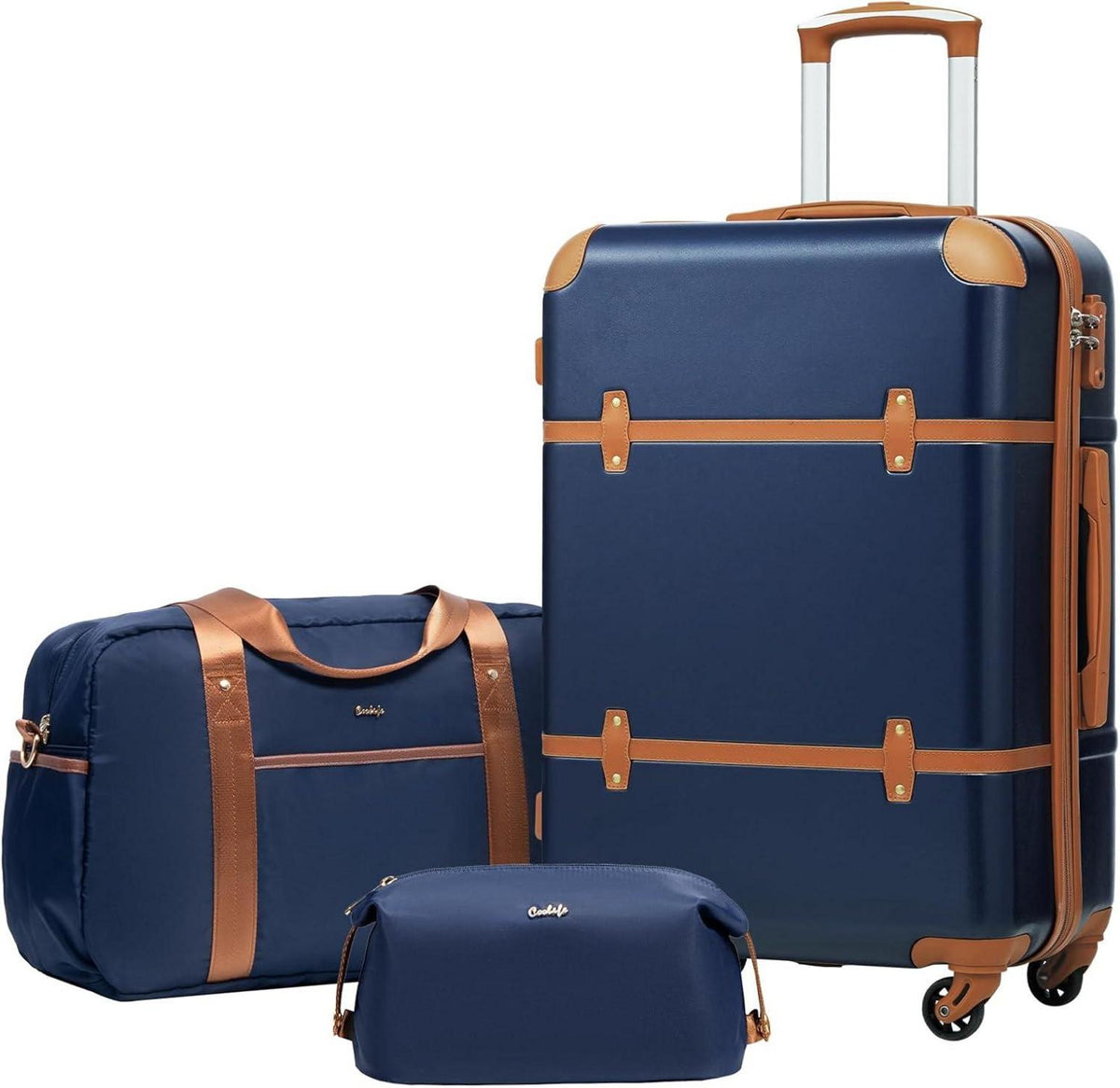 COOLIFE Hartschalen Koffer Trolley Set 3tlg ABS TSA 4 Rollen