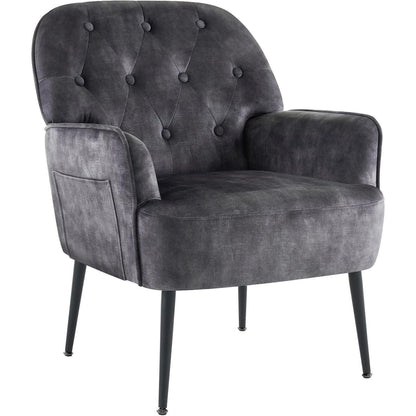Bequemer Samt Sessel mit Seitentasche – Modern & Ergonomisch