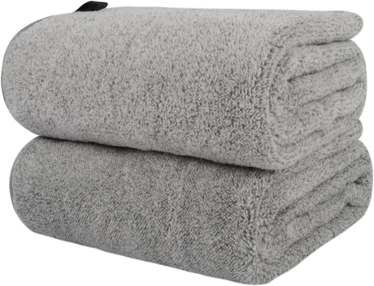 Mikrofaser Handtuch Bambuskohle saugfähig grau 2er Pack 100x50cm