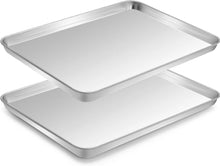 Edelstahl Backblech Set 23.5x17.5x2.5cm, Tortenplatte rostfrei