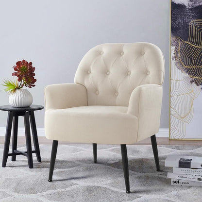 Bequemer Lounge Sessel mit Seitentasche – Modernes Design in Beige