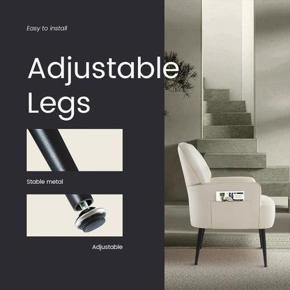 Bequemer Lounge Sessel mit Seitentasche – Modernes Design in Beige