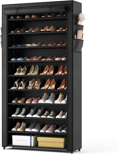 Schuhregal 10 Ebenen Schuhaufbewahrung staubdichter Überzug