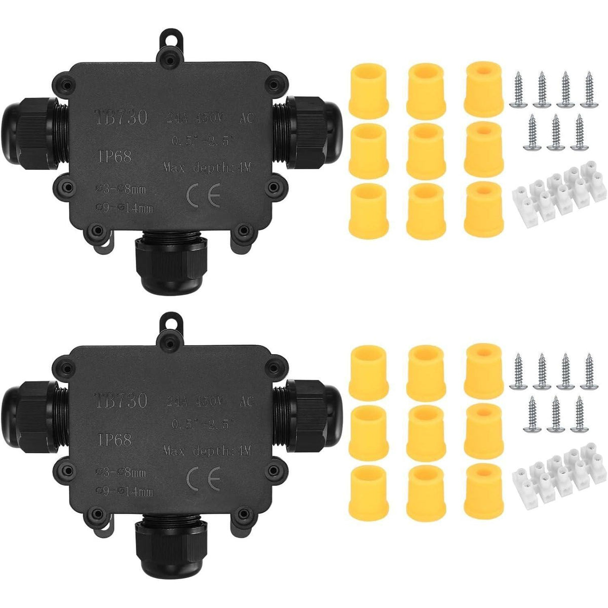 IP68 Wasserdichte Abzweigdose 3 Wege für Außenkabel 4-14mm