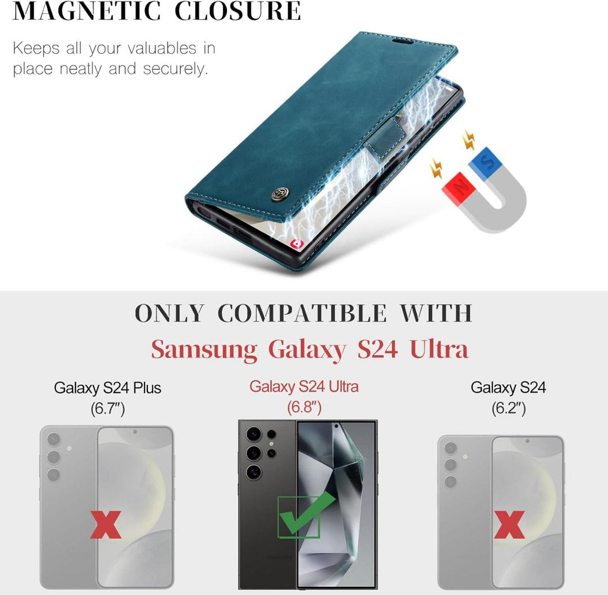 Samsung Galaxy S24 Ultra 5G Hülle Premium Leder Flip Case