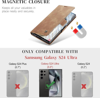 Samsung Galaxy S24 Ultra 5G Handyhülle Lederhülle Braun