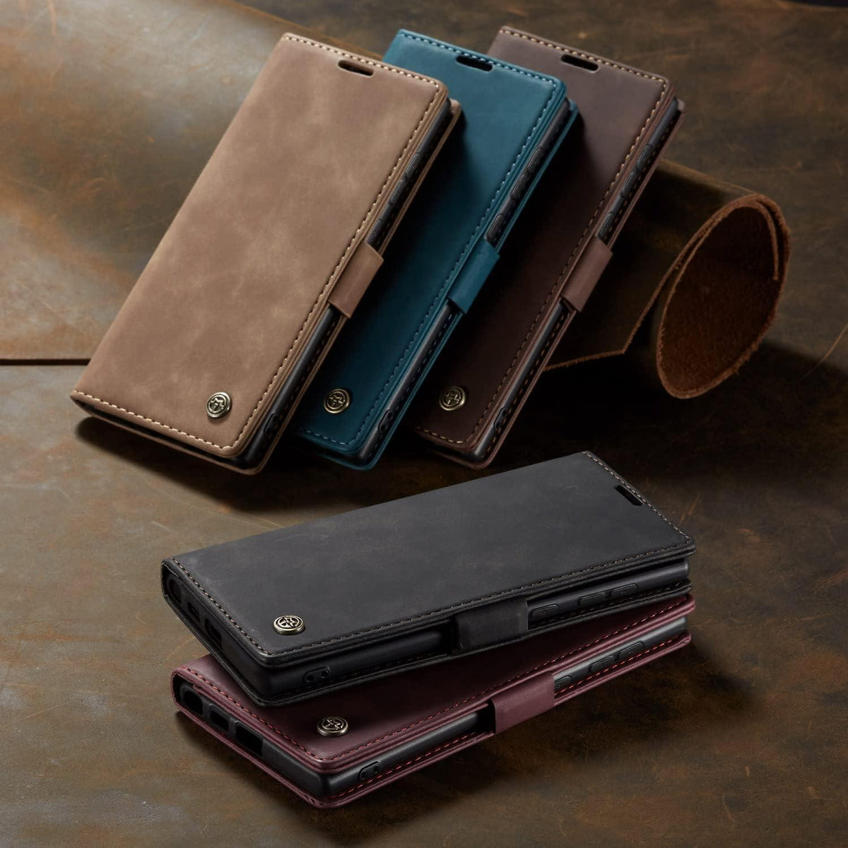 Handyhülle Samsung Galaxy S24 Ultra 5G Leder Flip Case Magnet
