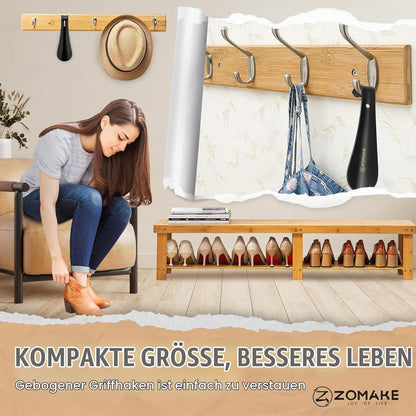 Schuhlöffel Metall Kurz (2er Set) – Mini Schuhanzieher für Reisen