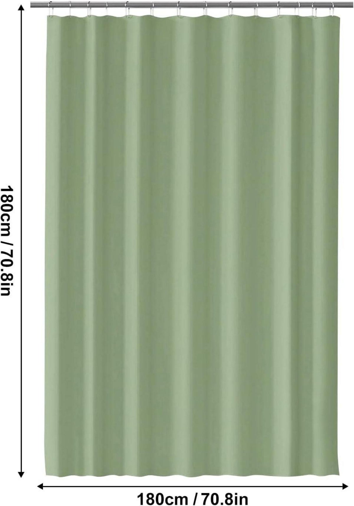 Duschvorhang 180x180 cm Wasserdicht Waschbar PEVA Grün H180