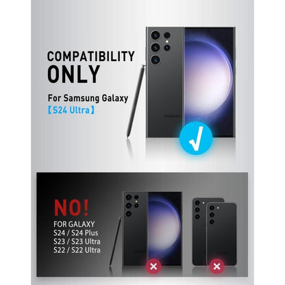 Galaxy S24 Ultra Hülle mit Kameraschutz und Ständer, Schwarz