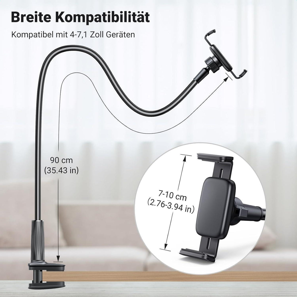 Flexibler Schwanenhals Handyhalter für Bett & Tisch