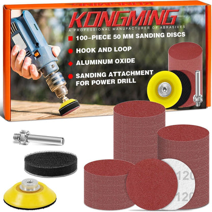 Schleifpapier 50mm Klett 100 Stück Körnung 120 für Akkuschrauber