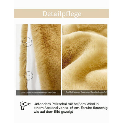 Kunstpelz Stola Damen Elfenbein Einheitsgröße