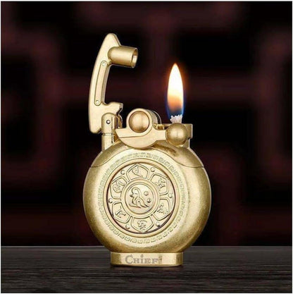 Vintage Antikes Feuerzeug wiederverwendbar winddicht in Gold