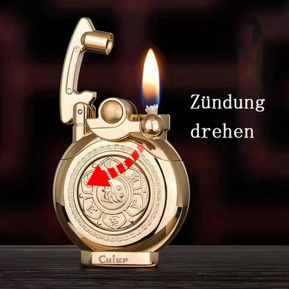 Vintage Antikes Feuerzeug wiederverwendbar winddicht in Gold